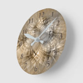 Horloge Ronde Texture d'art fractal moderne abstrait Tons de Ter (Angle)