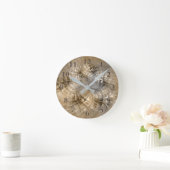Horloge Ronde Texture d'art fractal moderne abstrait Tons de Ter (Maison)