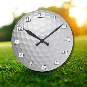 Horloge Ronde Texture de balle de golf blanche gaufree
