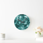 Horloge Ronde Texture de marbre vert foncé (Maison)