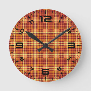 Horloge Ronde Texture du tissu plaqué d'automne Motif-52627