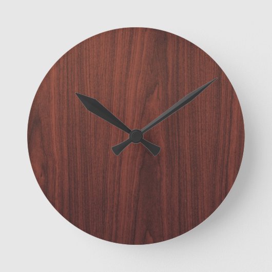 Horloge Ronde Texture en bois d'acajou (Recto)