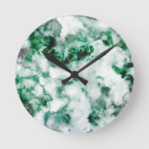 Horloge Ronde Texture en quartz marbré