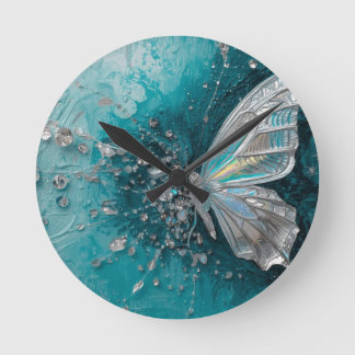 Horloge Ronde Texture Florale Naturelle – Illustration de Fleurs