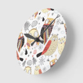 Horloge Ronde Texture funny owl (Angle)