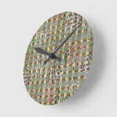Horloge Ronde Textured Pointillism Grid Pattern Artwork (Angle)