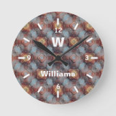 Horloge Ronde Textured Stone Abstract Modern Pattern monogram (Recto)