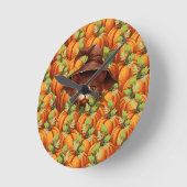 HORLOGE RONDE THANKSGIVING CITROUILLE CUTE CAT (Angle)