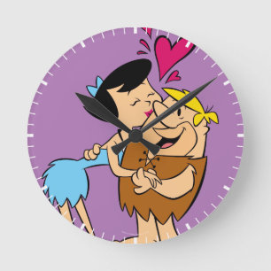 Horloge Ronde The Flintstones Betty Kissing Barney
