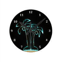 The Look of Neon Lit Up Tropical Palm Trees