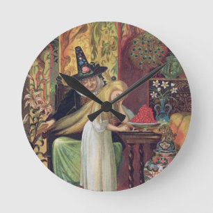Horloge Ronde The Old Witch combing Gerda's hair with a golden c