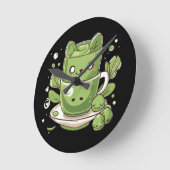 Horloge Ronde thé vert matcha (Angle)