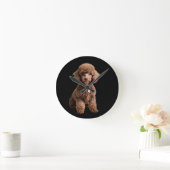 Horloge Ronde Théière Caniche 2 (Maison)