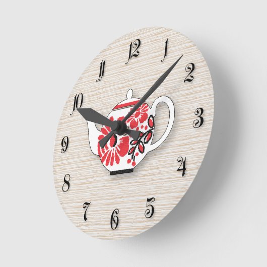 Horloge Ronde Théières de thé (Angle)