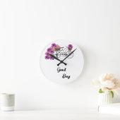 Horloge Ronde Thème de fleur vintage (Maison)