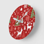 Horloge Ronde Thème de Noël Flambeaux de Noël (Angle)