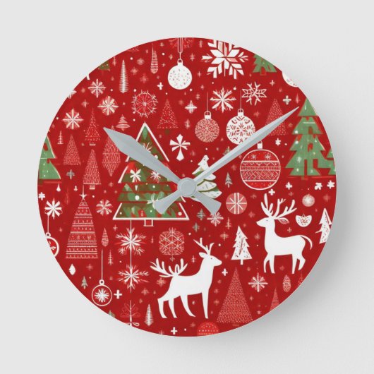 Horloge Ronde Thème de Noël Flambeaux de Noël (Recto)