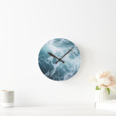 Horloge Ronde Thème de peinture Surf des vagues de mousse (Maison)