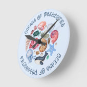 Horloge Ronde Thème Océan (Angle)