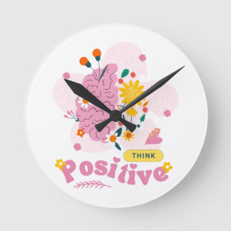 Horloge Ronde Think Positive Round Clock