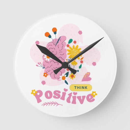 Horloge Ronde Think Positive Round Clock (Recto)