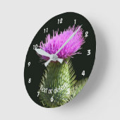 Horloge Ronde Thistle Flower Personalized (Angle)