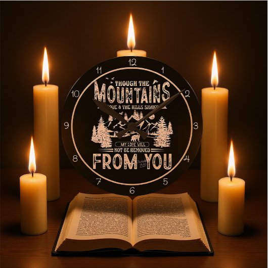 Horloge Ronde Though The Mountains Move Christian Art