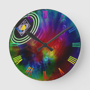 Horloge Ronde Tie Dyed Lawn