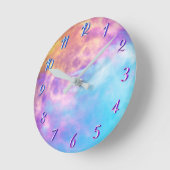 Horloge Ronde Tie teinture lune (Angle)