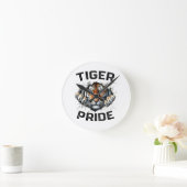 Horloge Ronde Tiger Pride Retro Tiger School (Maison)