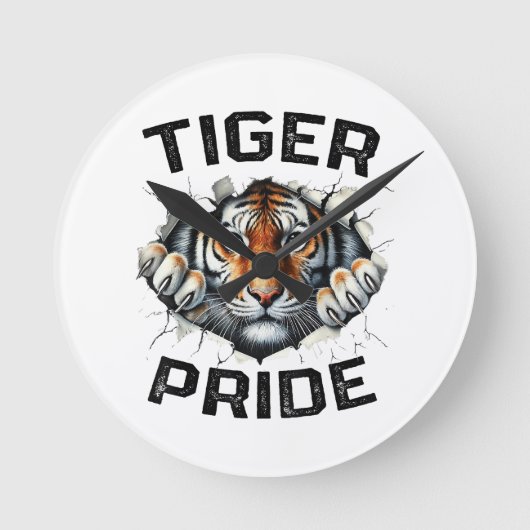 Horloge Ronde Tiger Pride Retro Tiger School (Recto)