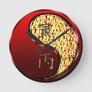 Horloge Ronde Tigre de Feu