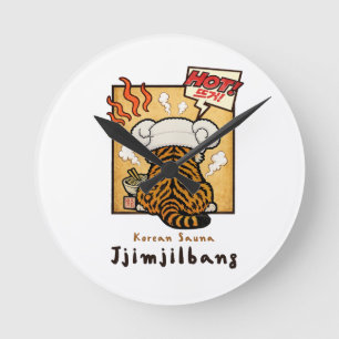 Horloge Ronde Tigre de sauna coréen Jjimjilbang