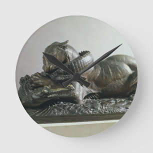 Horloge Ronde Tigre dévorant un alligator, 1832 (bronze)