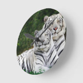 Horloge Ronde Tigres blancs (Angle)