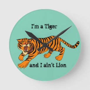 Horloge Ronde Tigres, lions et calembours