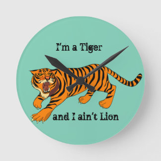Horloge Ronde Tigres, Lions et Puns