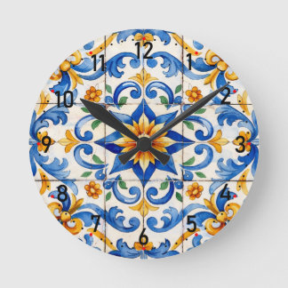 Horloge Ronde Tile Time Fiesta Clock