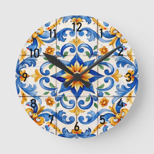 Horloge Ronde Tile Time Fiesta Clock (Recto)