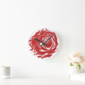 Horloge Ronde Timbre rouge moderne (Maison)