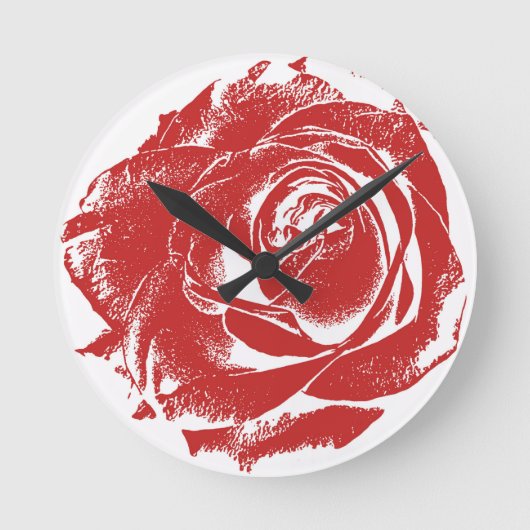 Horloge Ronde Timbre rouge moderne (Recto)