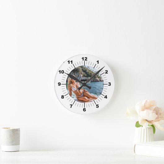 Horloge Ronde TIME! ⏰ Custom Wall Clock – Add Your Design (Maison)