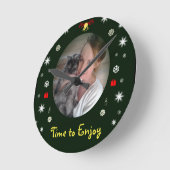 Horloge Ronde Time to Enjoy Wall Clock by RoseWrites (Angle)