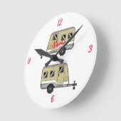 Horloge Ronde Tiny Tan Caravan Camper Thunder_Cove (Angle)