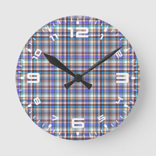 Horloge Ronde Tissu à carreaux Imprimé à carreaux Motif-57688 (Recto)