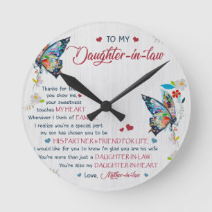 Horloge Ronde To my daughter in law