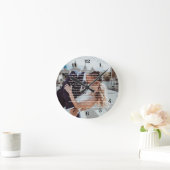 Horloge Ronde Toile de mariage faussement emballée sur toile de  (Maison)