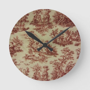 Horloge Ronde Toile rose
