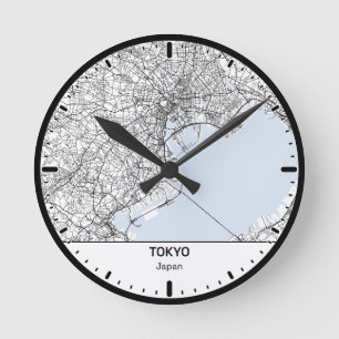 Horloge Ronde Tokyo Clock City Line Art
