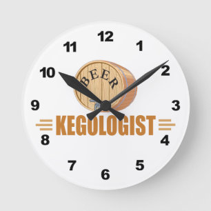 Horloge Ronde Tonneau de bière drôle